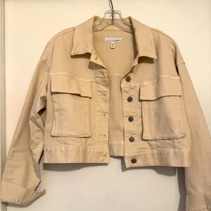 LOFT Tan Jean Jacket Utility Style